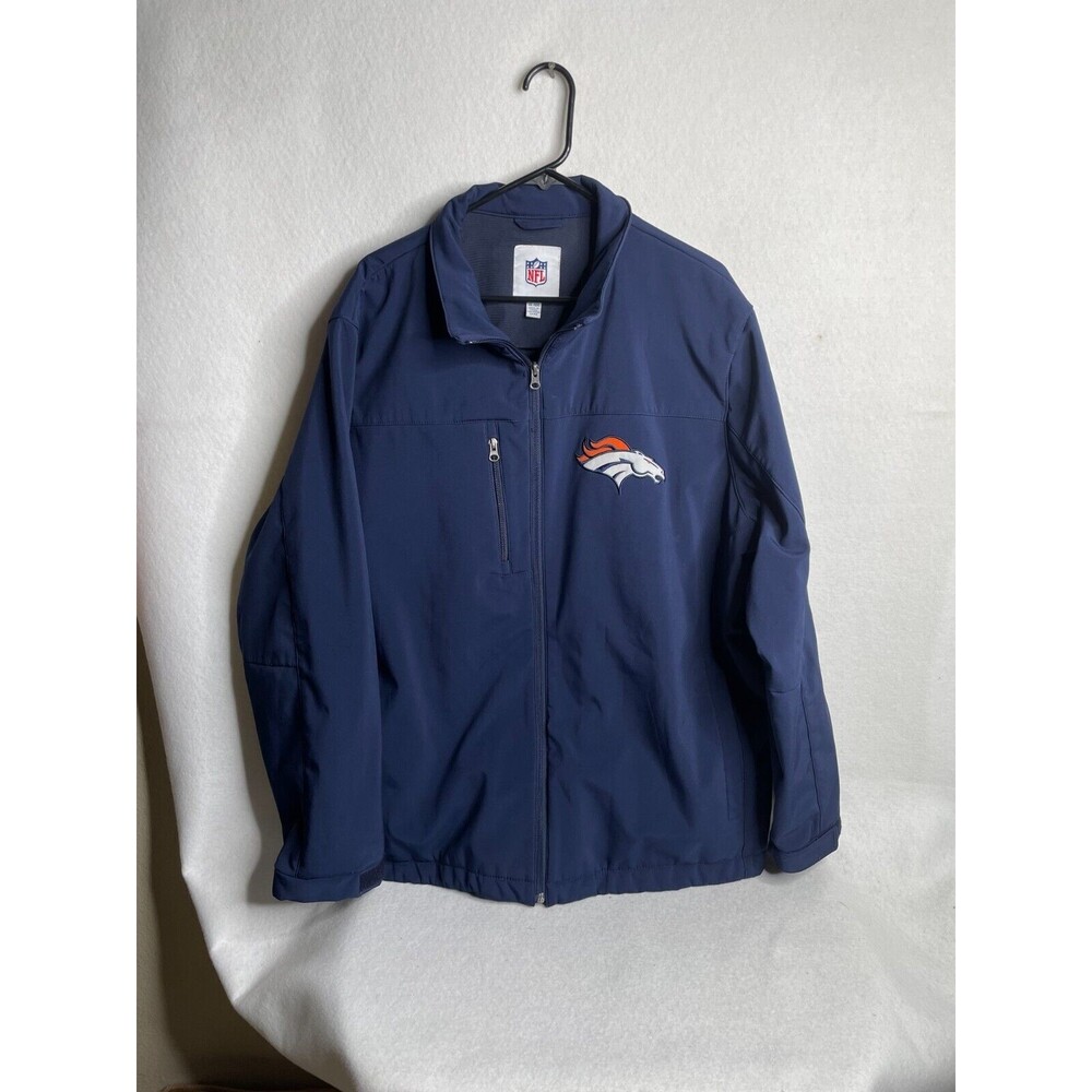 NFL G 111 Denver Broncos Lined Full Zip Jacket Men's XXL Football Navy Blue